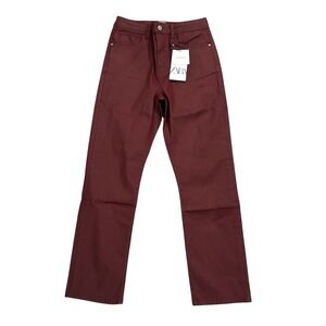 Zara high-rise burgundy jeans, size 6